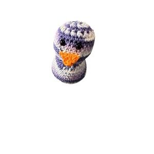 NEW handmade crochet cotton yarn RUBBER DUCK small plush purple white